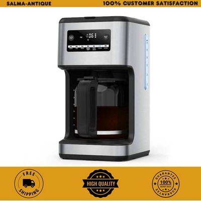 14-Cup Coffee Maker with Carafe Auto Brew Timer Stainless Silver