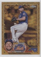 2023 Topps Gilded Collection Gold Wave Refractor 66/75 Max Scherzer #28 9b3