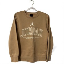Nike Air Jordan Boy's Kids' No Look Crewneck Sweatshirt Hemp Medium LS NWT
