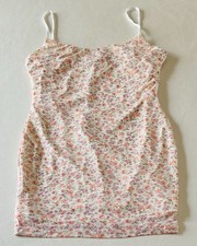 Haute Monde Summer Dress Women’s Size Small Cream Floral Spaghetti Strap