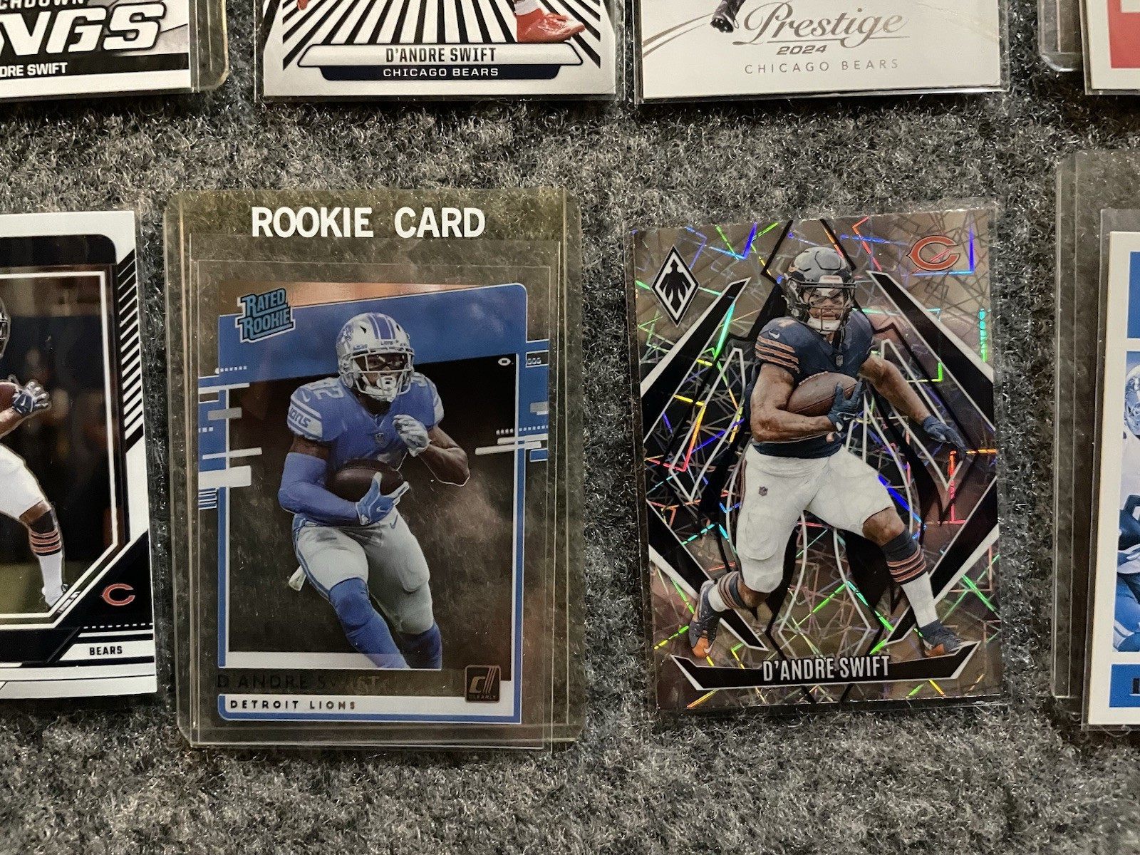 D’Andre Swift 2024 Phoenix Silver Lazer #30 & 2020 CLEAR #RR-DS & 3+RCs & 3 More
