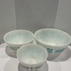 3 Vintage Pyrex Amish Butterprint Mixing Bowls 403, 402, 401
