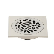 Kingston Brass BSF6360 Watercourse 4"W Floral Square Shower Drain - Nickel