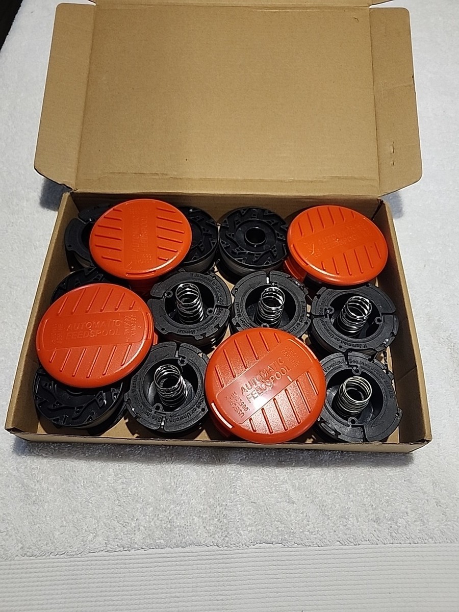 AF100 Trimmer-Ersatzspulen – 12 Stück + 2 Kappen – 9,1 M Faden, 0,2 Cm Dicke – Für Black & Decker GH600, GH900, ST7000 & Mehr