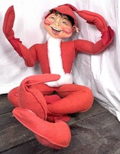 VINTAGE VERY RARE '96 Annalee Red Christmas Elf Posable Doll Figure 28"