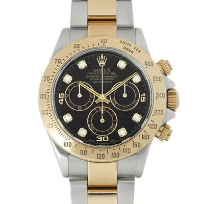 Rolex Cosmograph Daytona 116523G reloj usado negro para hombre #6112 - Imagen 1 de 4