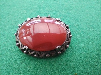 Atemberaubende Vintage echte schottische Wunder Brosche mit großem Stein (A671)