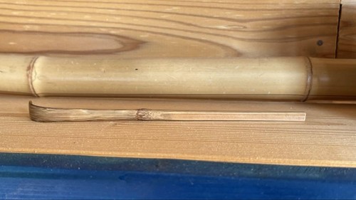 Japanese Chashaku Bamboo Tea Scoop Kaguyahime Mieken Handcarved Signed Box - Picture 7 of 12