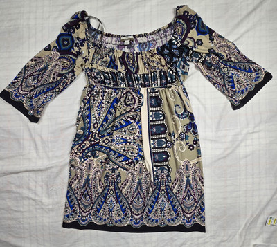 Muse for Boston Proper Empire Bodice Waist Babydoll Kimono Sleeve Dress 6