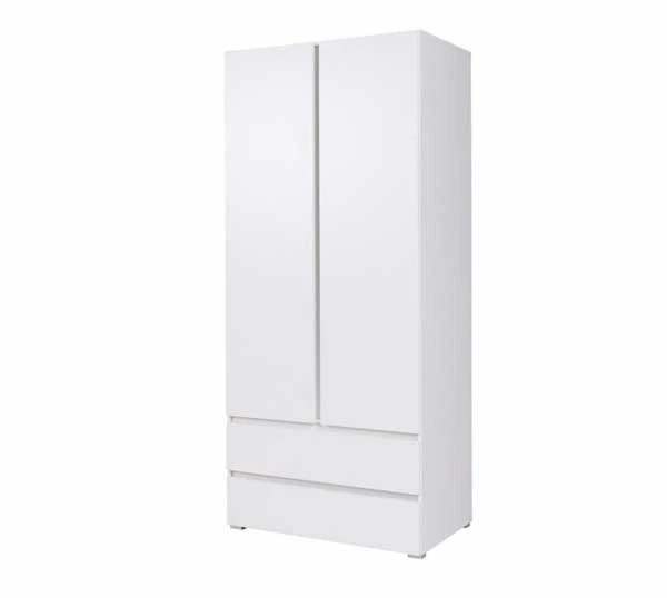 Armoire À Portes Battantes Cosmos 92x51x204cm Blanc 2 Portes - Photo 1/3