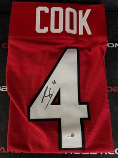 James Cook Autographed Georgia Custom Red Jersey! JSA COA! GEORGIA BULLDOGS!