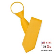 Pre Tied Zipper Ties for Men 3.15" Womens Necktie Golden Yellow