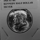 SILVER  AU/BU 1964 SILVER KENNEDY HALF DOLLAR