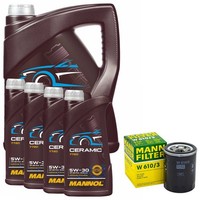 MotoröL Set Mannol 5W-30 Ceramic API SN Plus 9 Liter + ÖLfilter FüR Mitsubishi