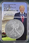 2021-S SILVER EAGLE NGC-MS70 STRUCK AT SAN FRANCISCO EMERGENCY PRODUCTION TRUMP