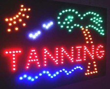 NEW PLAM TANNING and SUN LED neon Sign