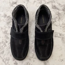 EASY SPIRIT IGGY SLIP-ON LEATHER SHOES WOMENS 8M Black LOAFERS