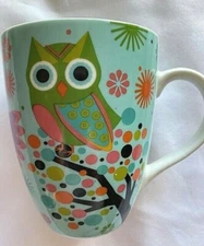 Owls MUG CUP Inspirational 4.25" Tall 3.5" Wide "Be Strong and Courageous.....
