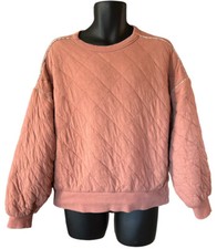 Universal Thread Sweatshirt Women s Sz L Quilted Pullover Cotton Polyester