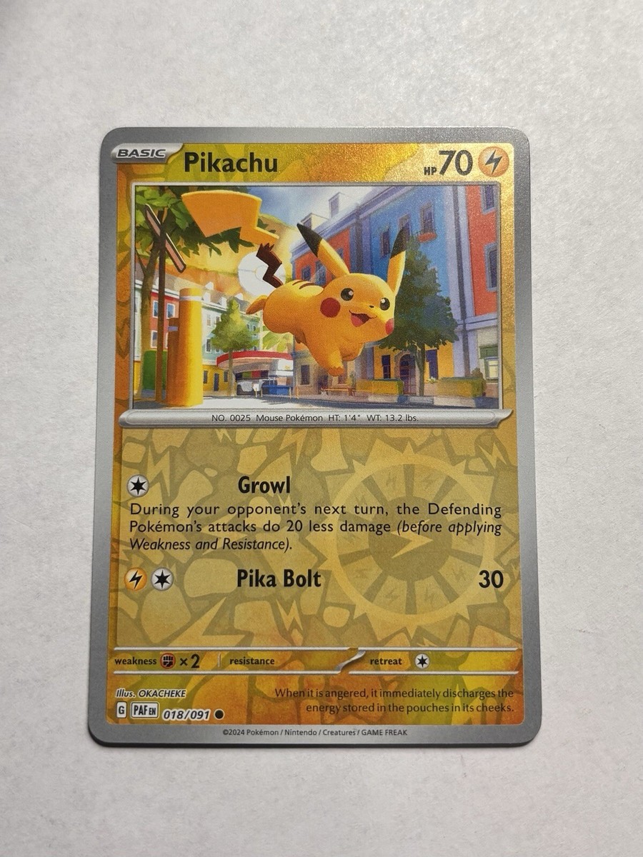 Pikachu 018/091 Paldean Fates Reverse Holo Pokémon Scarlet