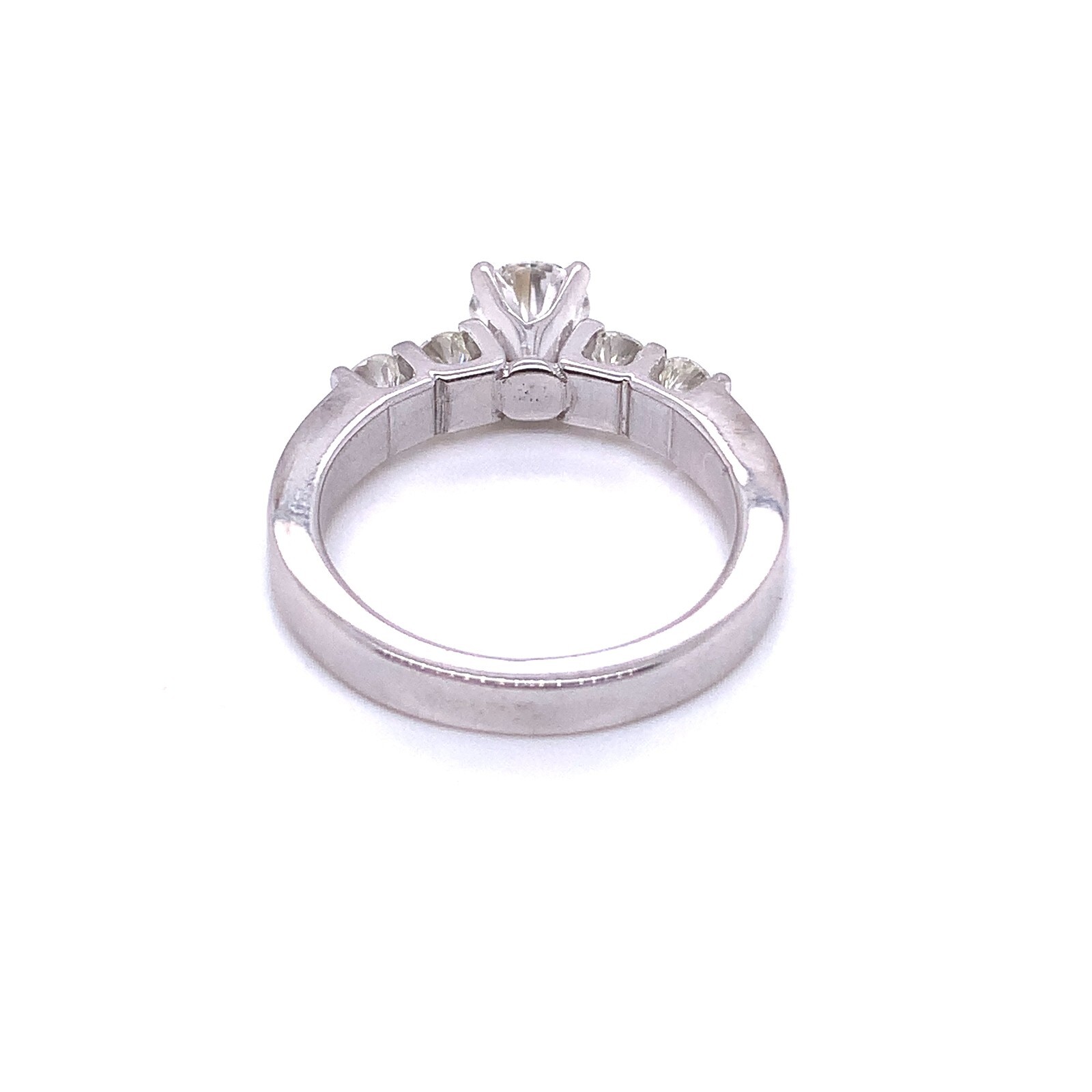 18K Solid White Gold Diamond Ring - image 3