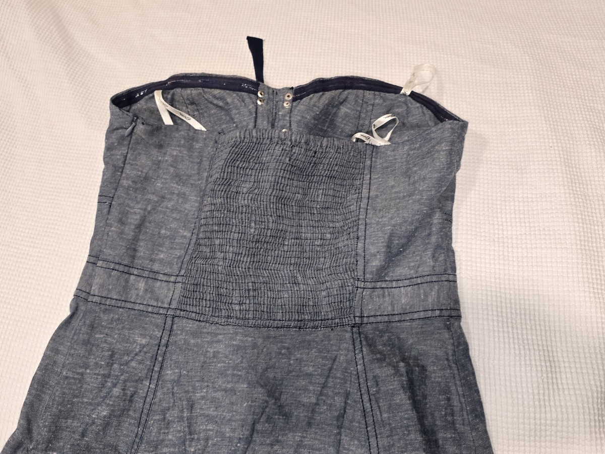 Guess Jeans Strapless Denim Cotton Dress Size M With Drawstring And  Buckles | eBay