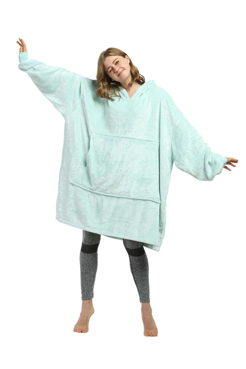 Oversized Wearable Blanket Hoodie Sweatshirt Fleece Pullover with
