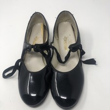 Danshuz Women's Leather Tap Dance Shoes Deluxe, Black, Size 6.5 USA