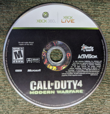 Call of Duty 4 Modern Warfare (Xbox 360, 2007) Disk Only | eBay