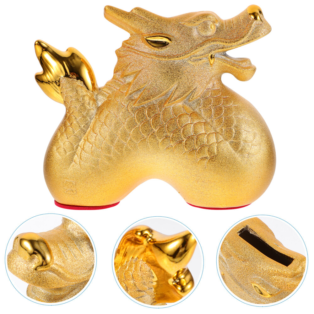 Estatuilla Año Nuevo Dragón Hucha Cerámica Tarro Ahorro Dinero Estatua