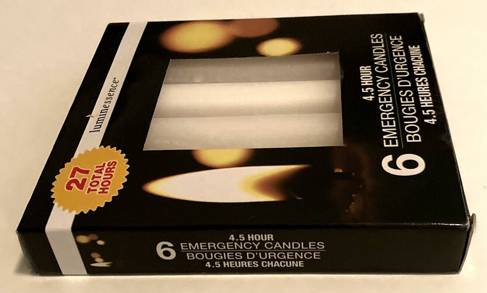 Luminessence  6 - 4.5 Hour Emergency 5" Candles , 27 Total Hours Burn Time