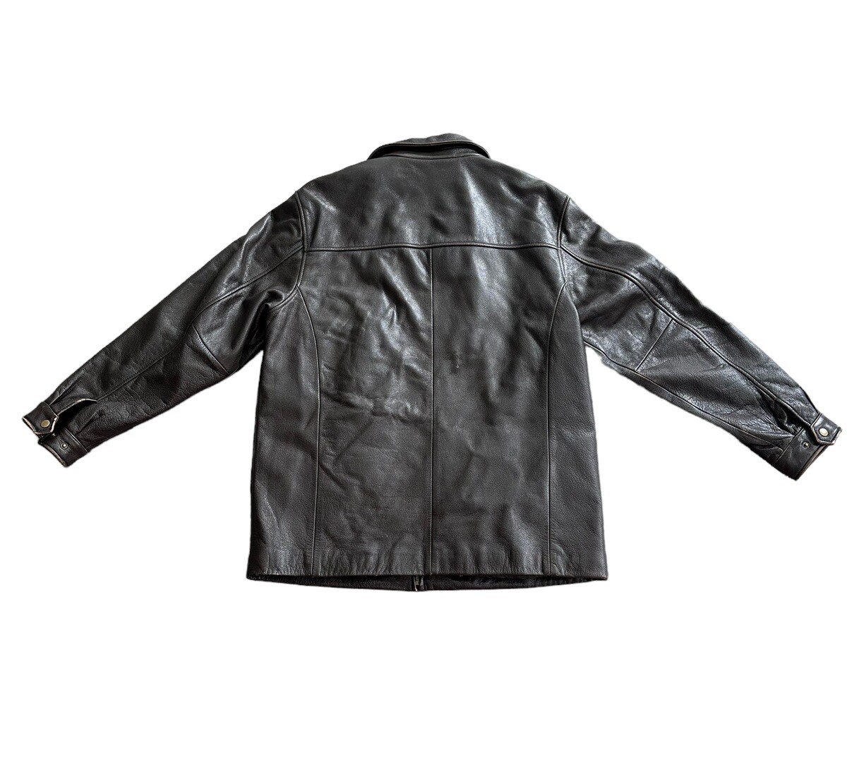 St John's Bay Mocha Brown Genuine Leather Jacket Full Zip Jacket