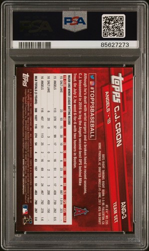 2017 Topps Los Angeles Angels Team Set #ANG3 C.J. Cron AUTOGRAPHED PSA/DNA Cert - Picture 2 of 2