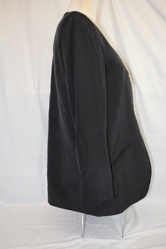VIA SETA Norma Flanagan Black 100% Silk Blazer Womens Size 10/40-B138 - Picture 4 of 6