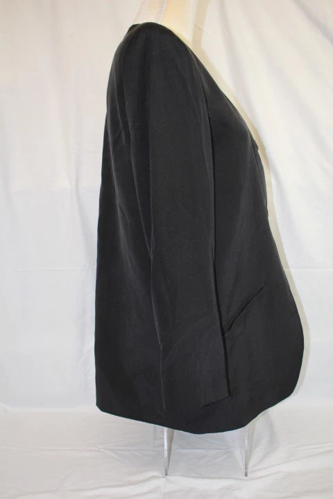 Blazer para mujer VIA SETA Norma Flanagan negro 100 % seda talla 10/40-B138 Foto 4 de 4
