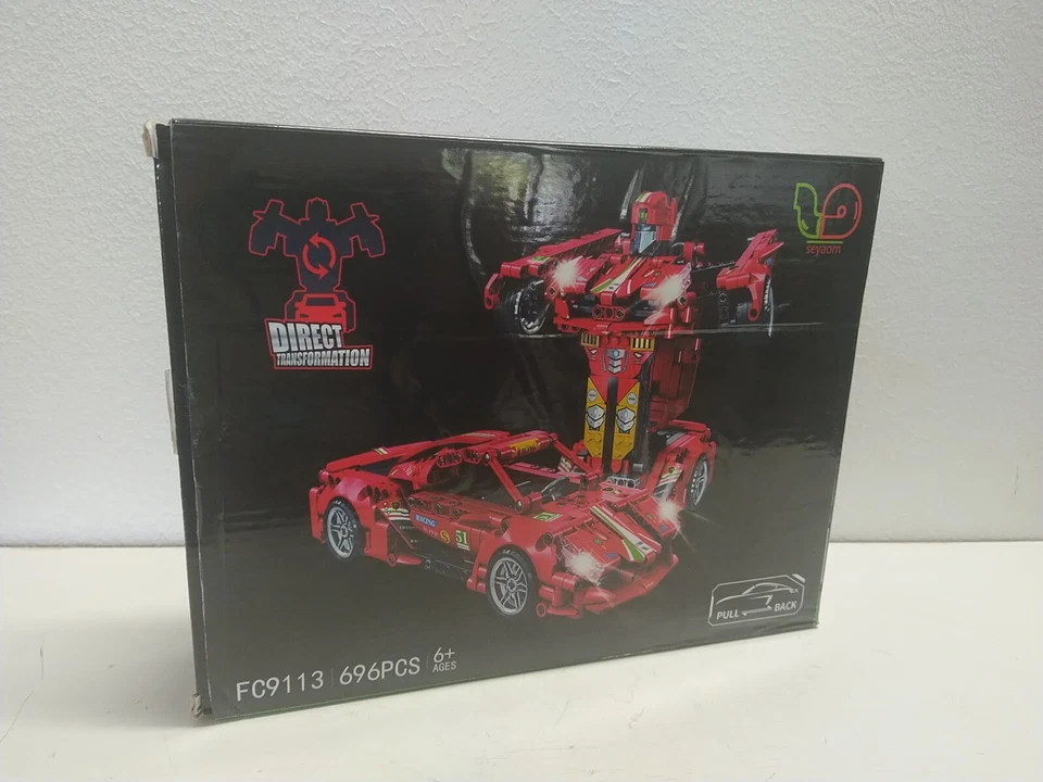 Seyaom Direct Transformation Wind Up Toy Car Robot Transformer Red Race LEGO NOB - Image 4 of 4