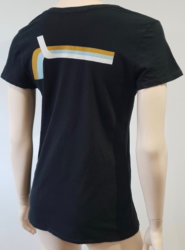 JAMES PERSE STANDARD Black Cotton V Neck Short Sleeve Printed T-Shirt Top 2; M - Imagen 5 de 7