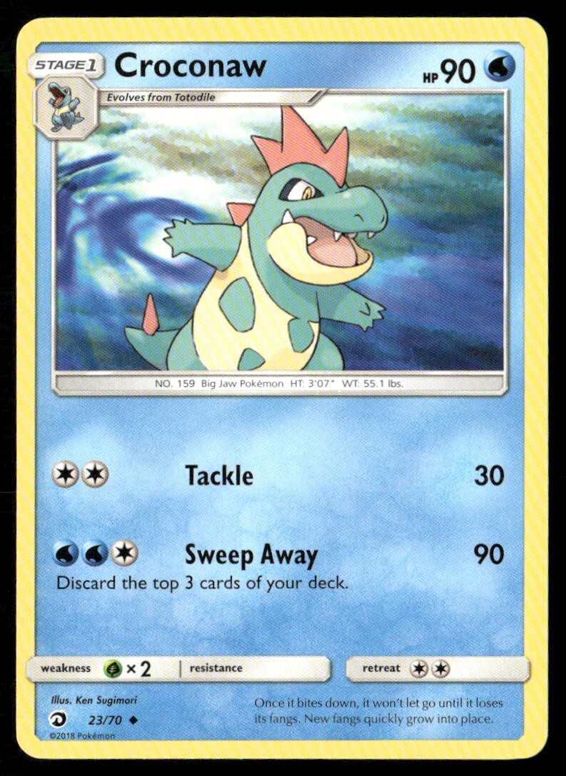 2018 Dragon Majesty Set Pokemon Card 23  Croconaw LP