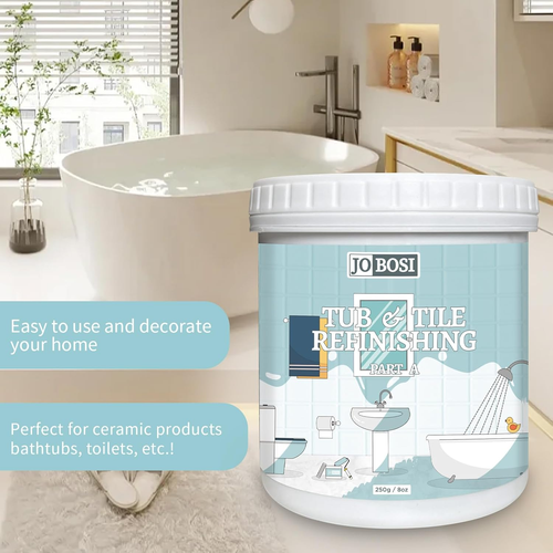 Waterbased Tile Paint and Tile Refinishing Kit 8 Fl Oz (White) Tile Paint, Tub a - Picture 5 of 12