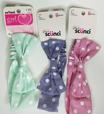 Scunci Bow Stretchy Hair Band Head Wrap #23257 Packaging May Vary