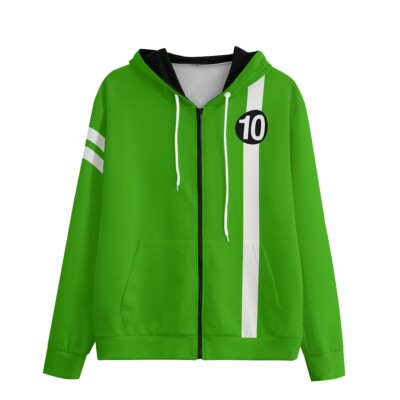 Green 10 Zip Up Hoodie With Pocket | eBay