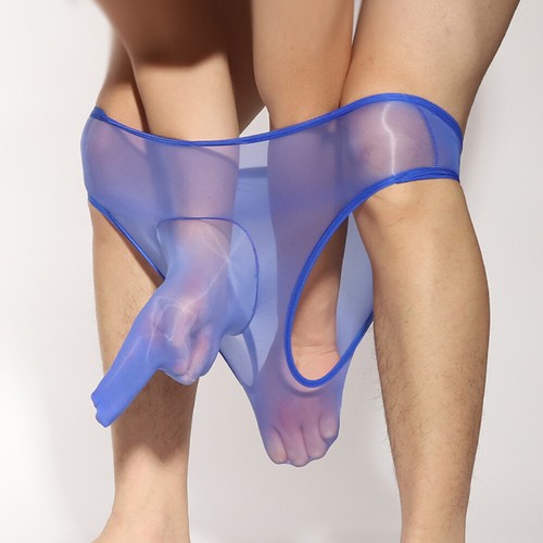 Men Silky Glossy Underwear Oily High Waist Bulge Pouch See through Panties AU - Picture 7 of 27
