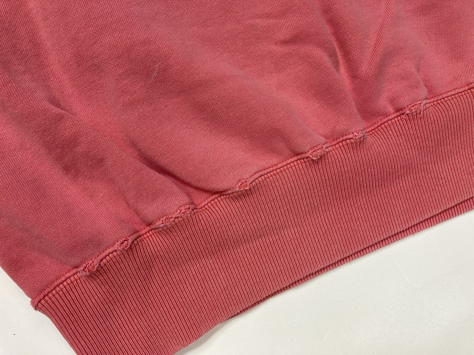 VINTAGE Polo Ralph Lauren felpa uomo XL rosa salmone pony blu invecchiato anni 90