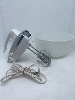Vintage Wizard Mixer 4068 JC-2223, 2 Beaters, Glassmaker By SUNBEAM 9  Bowl