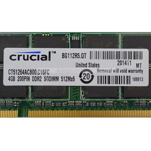 Crucial 4 GB DDR2 800 MHz PC2-6400 SO-DIMM Laptop Memory for Dell Latitude E5500 - Afbeelding 6 van 6