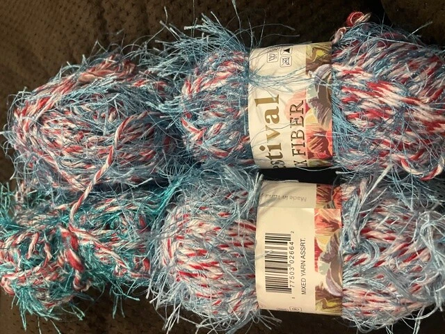 Fiesta Mix Fiber Eyelash Yarn Lots 50g Made in Turkey  - Image 2 of 4