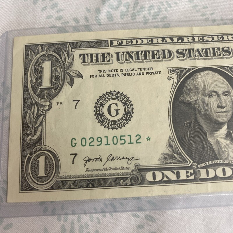 $1 Dollar Bill Star Note 