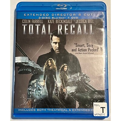 Total Recall Blu-ray 2 Disc Extended Directors Cut 2012 Blu-Ray Only No DVD
