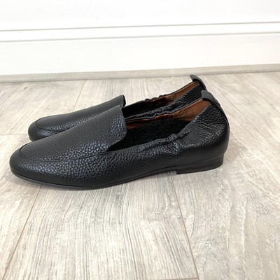 Vionic Amora Black Leather Shearling Faux Fur Insole Flat Slip On Loafer 9 | eBay