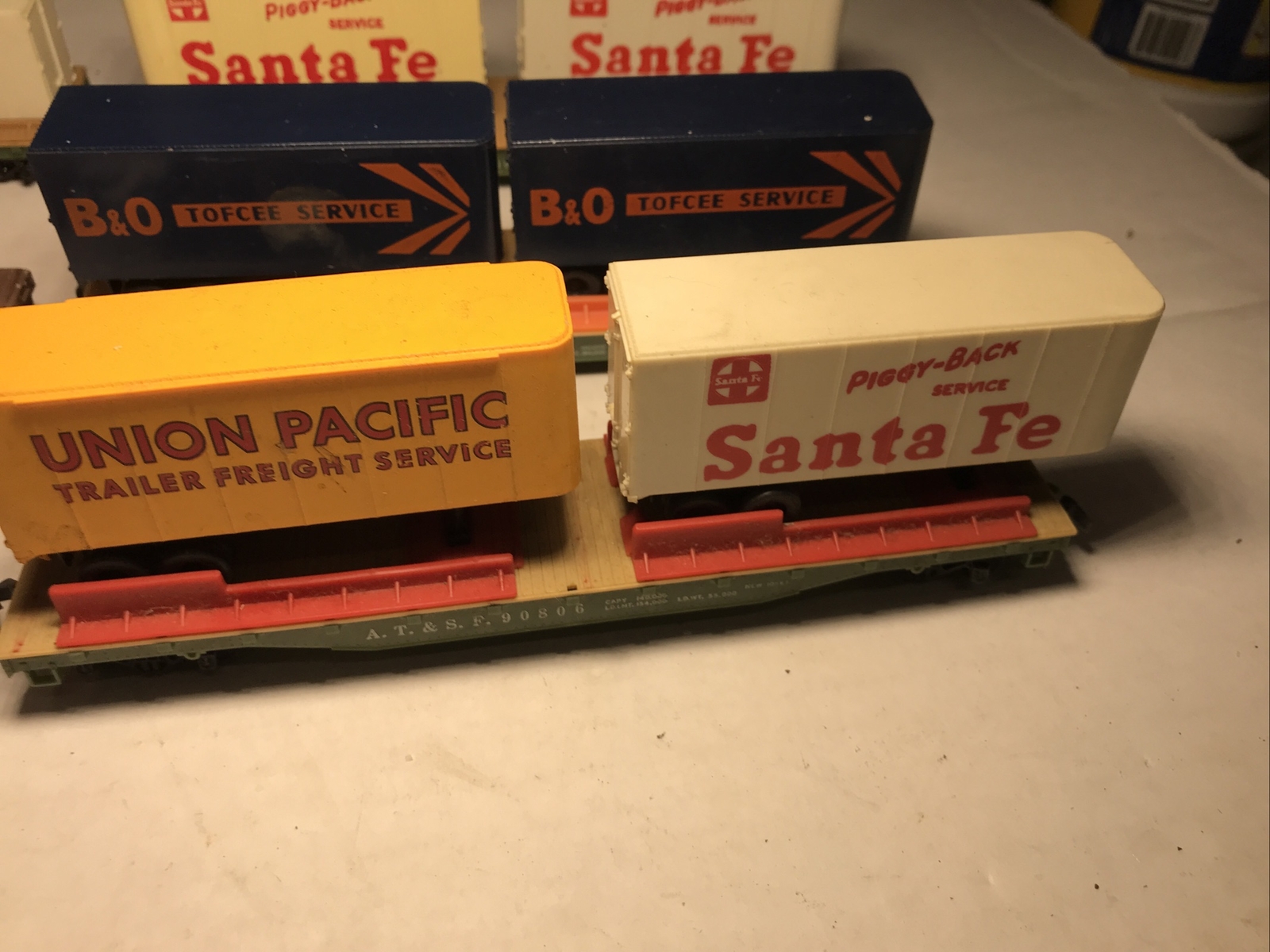 HO Scale Train Flat Car W/Cable Reel LoadSouthern AT&SF VINTAGE TYCO